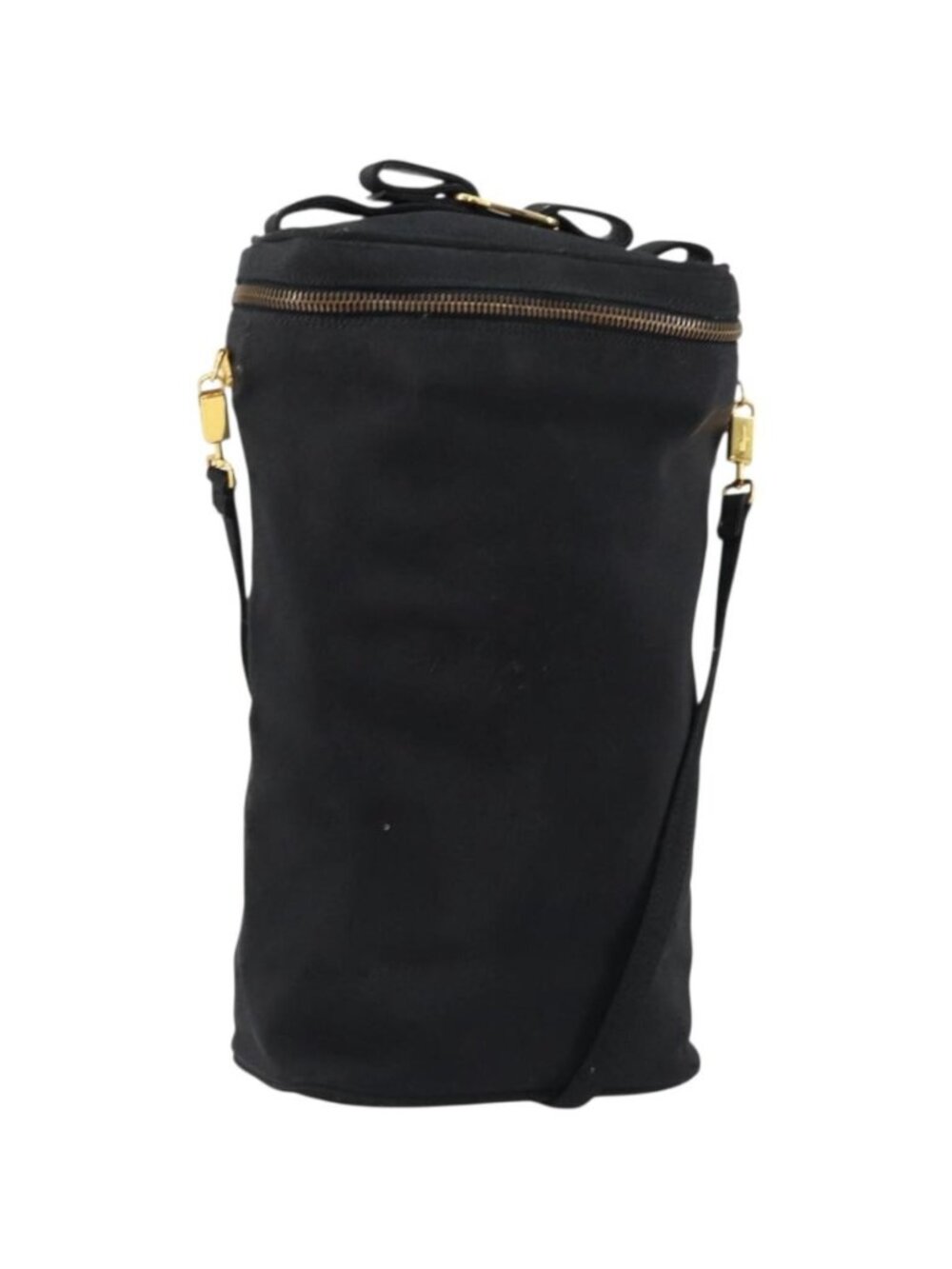 Salvatore Ferragamo Vala Shoulder Bag Nylon Black Gold
